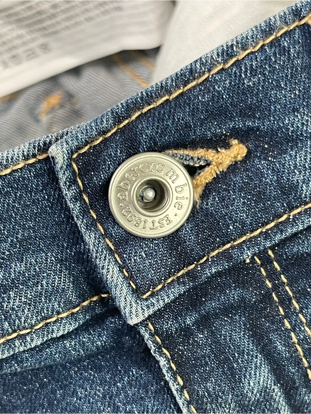 Abercrombie Kids High Rise Shortie Short Size 15/16 Dark Wash Distressed Cuffed